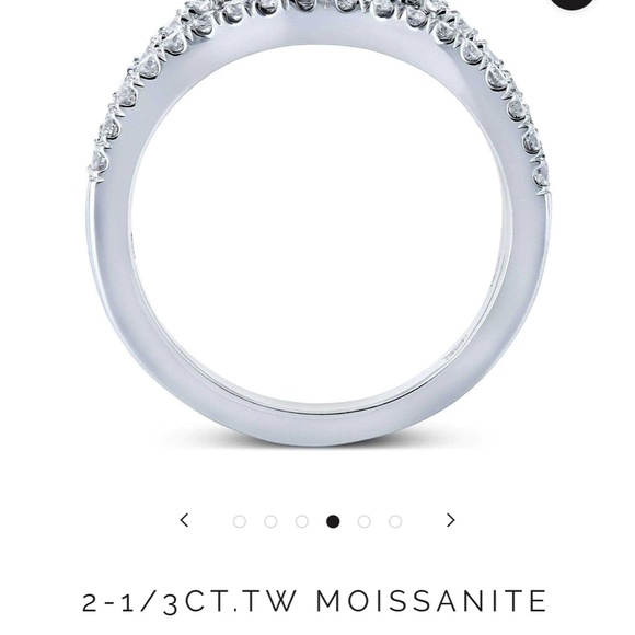 2-1/3CT.TW MOISSANITE AND LAB DIAMOND BRIDAL SET - WHITE GOLD - Picture 3 of 9